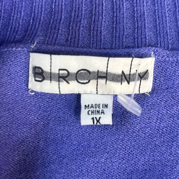 Birch NY Open Front Cardigan Sweater Womens 1X Purple New - Picture 5 of 7